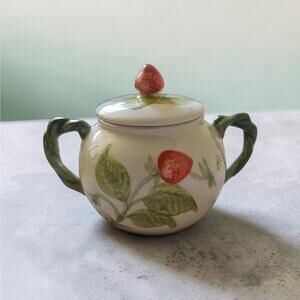 Vintage Franciscan Desert Rose Sugar Bowl with Lid Made in USA Hand Painted Rose